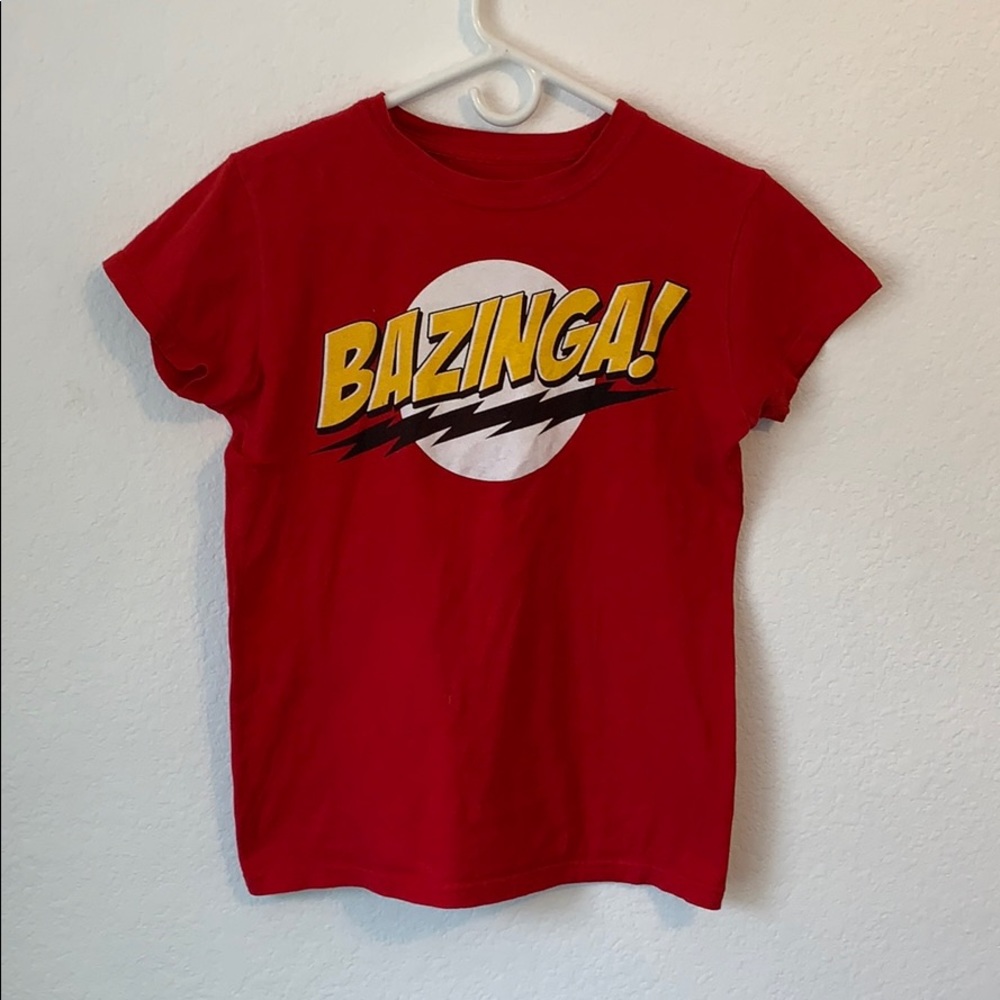 BIG BANG AUTHENTIC GRAPHIC TEE RED MEDIUM BAZINGA!